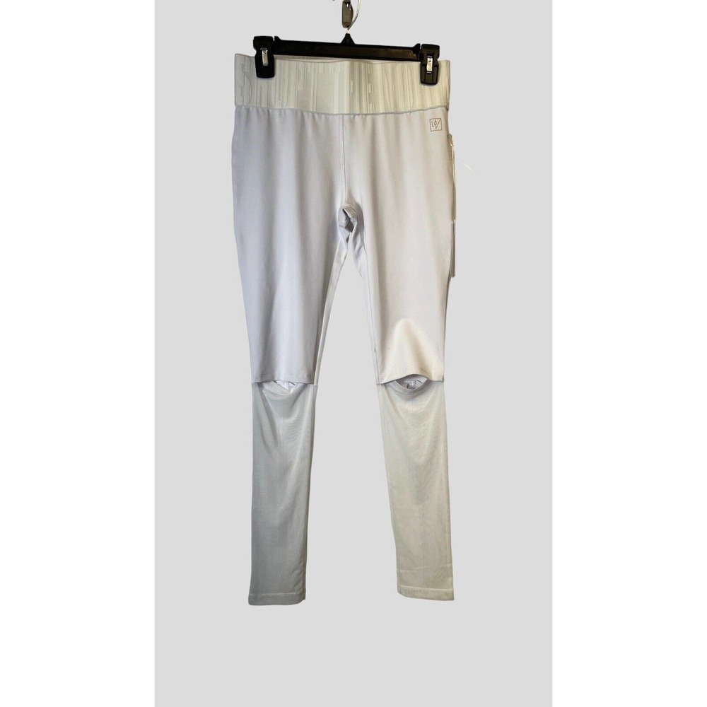 Lime & Vine White Polyester and Mesh 26" Inseam Athletic‎ Pant Legging Sz S NEW